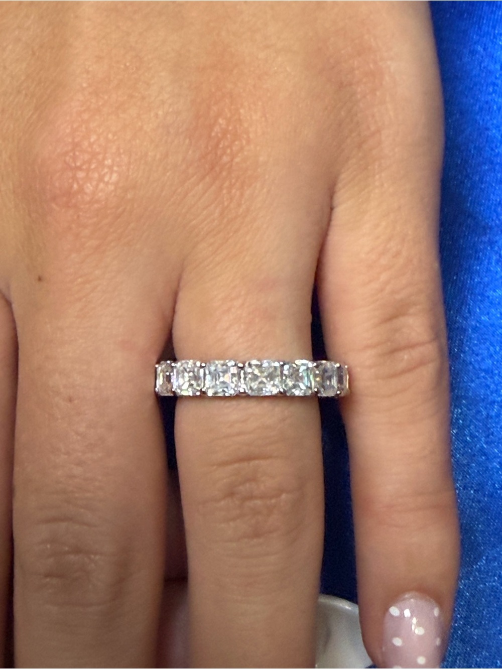 Moissanite Asscher Cut Eternity Band NWOT